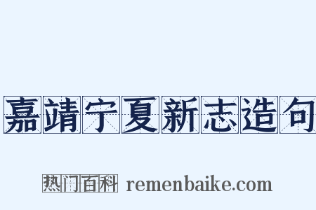 嘉靖宁夏新志造句是什么意思的图片